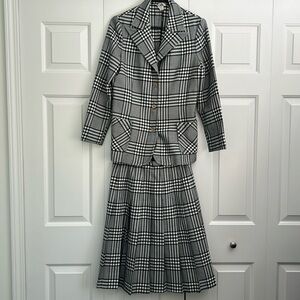 Vintage Personal Leslie Fay Plaid Skirt Suit Size 12